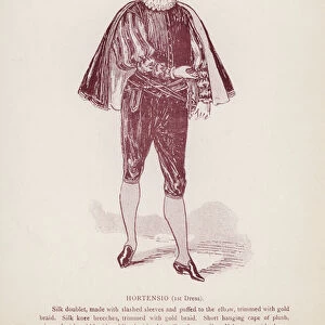 Shakespeares Taming of the Shrew: Hortensio, 1st Dress (litho)
