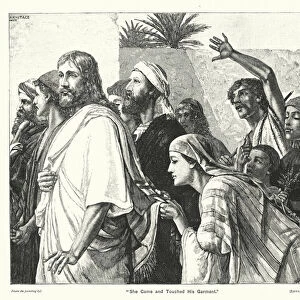 "She Came and Touched His Garment"(engraving)