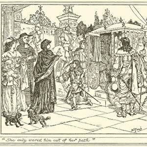 "She only Waved him out of her Path"(engraving)