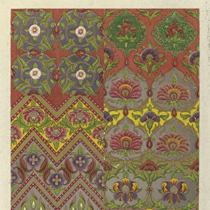 Sheet of Designs for Textile Fabrics, reproduced from the Pattern-Book of a Persian Designer (chromolitho)