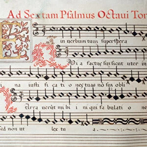 Sheet music page of a sacred work by Giovanni Giacomo Gastoldi, 16th century