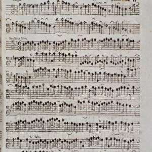 Sheet music page for the violin in Sinfonia da chiesa e due violini by Francesco