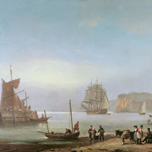 Shipping in an Estuary (oil on panel)