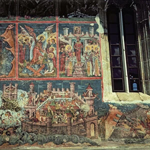 Siege of Constantinople by Sultan Mehmet II (1432-81) in 1453 (fresco) (see also 67361)
