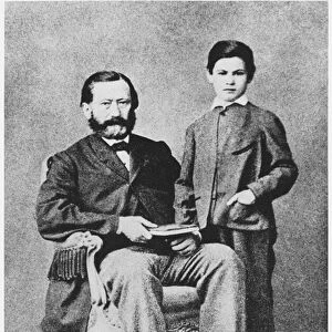 Sigmund Freud (1856-1939) at the age of eight with his father Jakob
