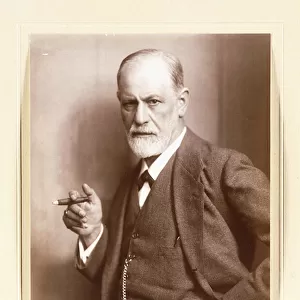 A signed photograph of Sigmund Freud, c. 1921 (sepia photo)