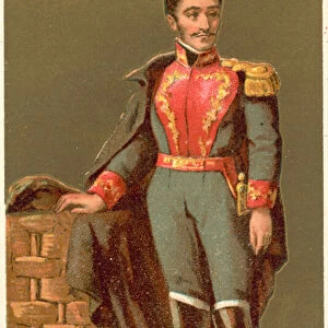 Simon Bolivar, Venezuelan military and political leader (chromolitho)