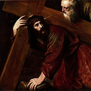 Simon the Cyrenean helps Jesus to carry his cross. 1560 (painting)