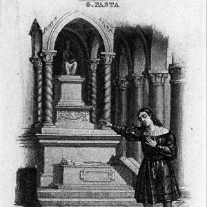 The singer Giuditta Pasta (1797-1865) interpreting Romeo in "Giulietta e Romeo"