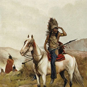 A Sioux Indian Chief (colour litho)