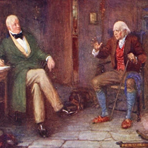 Sir Walter Scott visiting a poor man in his cottage