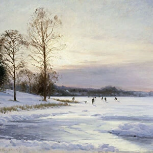 Skaters on a Frozen Pond, 1905 (oil on canvas)