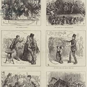 Sketches in the Crowd on the Day of the Shahs Arrival in London (engraving)