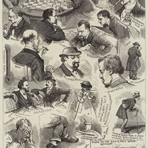 Sketches at the International Chess Tournament (engraving)