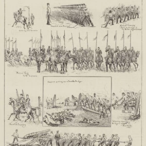 Sketches at the Military Tournament in the Agricultural Hall, Islington (engraving)