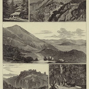 Sketches on the Way to an Indian Hill Station (engraving)