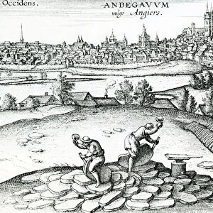 Slate Quarry in Angers, 1561 (engraving)
