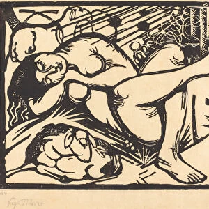 Sleeping Shepherdess (Schlafende Hirtin), 1912 (woodcut)