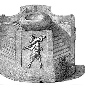 Small portable temple dedicated to the worship of Priapus (engraving)