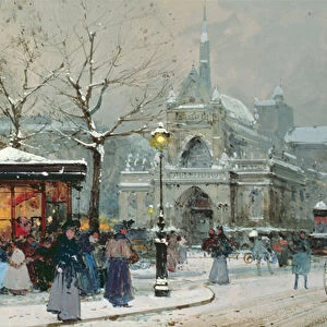 Snow Scene in Paris