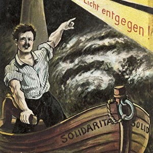 Socialist propaganda postcard (colour litho)