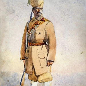 Soldier of the Khyber Rifles, illustration for Armies of India by Major G. F