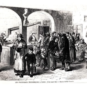 Soup Kitchen in Paris, c. 1860 (engraving) (b / w photo)