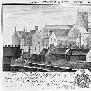 The South-East View of Brecknock Priory, 1741 (engraving)
