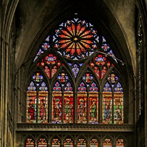 South window depicting the Church Fathers, Saints and early Bishops of Metz