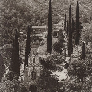 Spain: The Monastery of Las Batuecas (b / w photo)