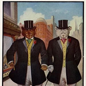 They spent some days in seeing the town: doing Fifth Avenue up and down (colour litho)