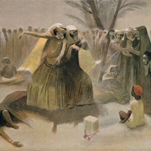 Spring Dance in the Cemetery at Biskra (colour litho)