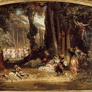 Spring feast in Tuscany. Painting by Henri Baron (1816-1885), 1846. Oil on canvas. Dim: 0