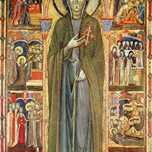 St. Clare with Scenes from her Life (tempera on panel)