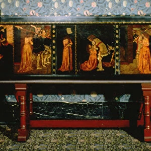 St. George cabinet, 1861 (oak with painted panels)