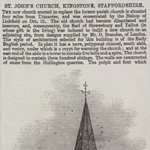 St Johns Church, Kingstone, Staffordshire (engraving)
