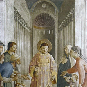 St Lawrence giving alms (fresco)