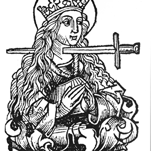 St. Lucy (d. 304) from Liber Chronicarum by Hartmann Schedel (1440-1514)