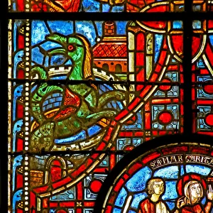 St Margaret story: the dragon (stained glass)