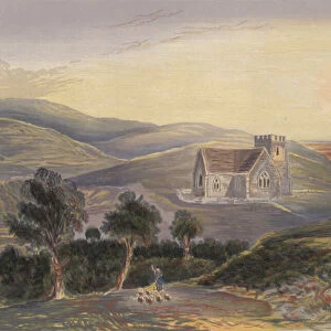 St Mary, Brook, Isle of Wight (colour litho)