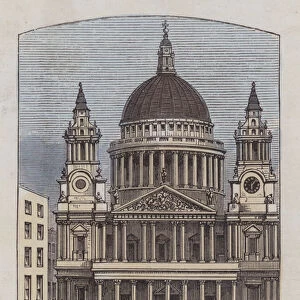 St Pauls Cathedral (coloured engraving)