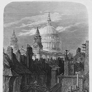 St. Pauls Cathedral and the slums, from London, A Pilgrimage, 1872