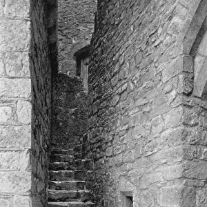 Stairway to Chapel & Ramparts (b / w photo)