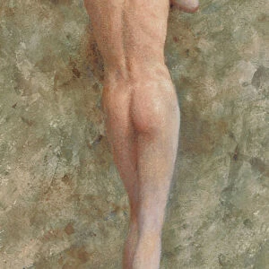 A standing male nude, 1914 (pencil & w / c and bodycolour on paper)