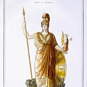 Statue of Minerva by Phidias, illustration from General study of Greek architecture