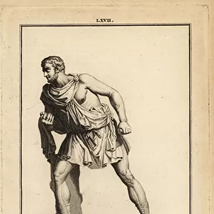 Statue of a Roman soldier, a slinger or slingshot infantryman