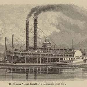 The Steamer "Great Republic, "a Mississippi River Boat (engraving)