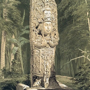 Stela H at Mayan city of Copan, Honduras