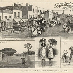 The storm and flood in the north of London on the 17th inst. (engraving)