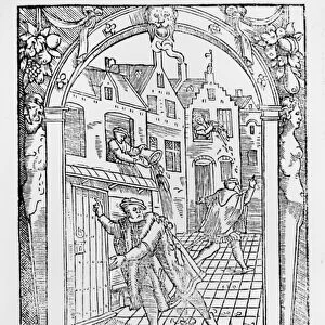 Street crime, 1554 (woodcut)